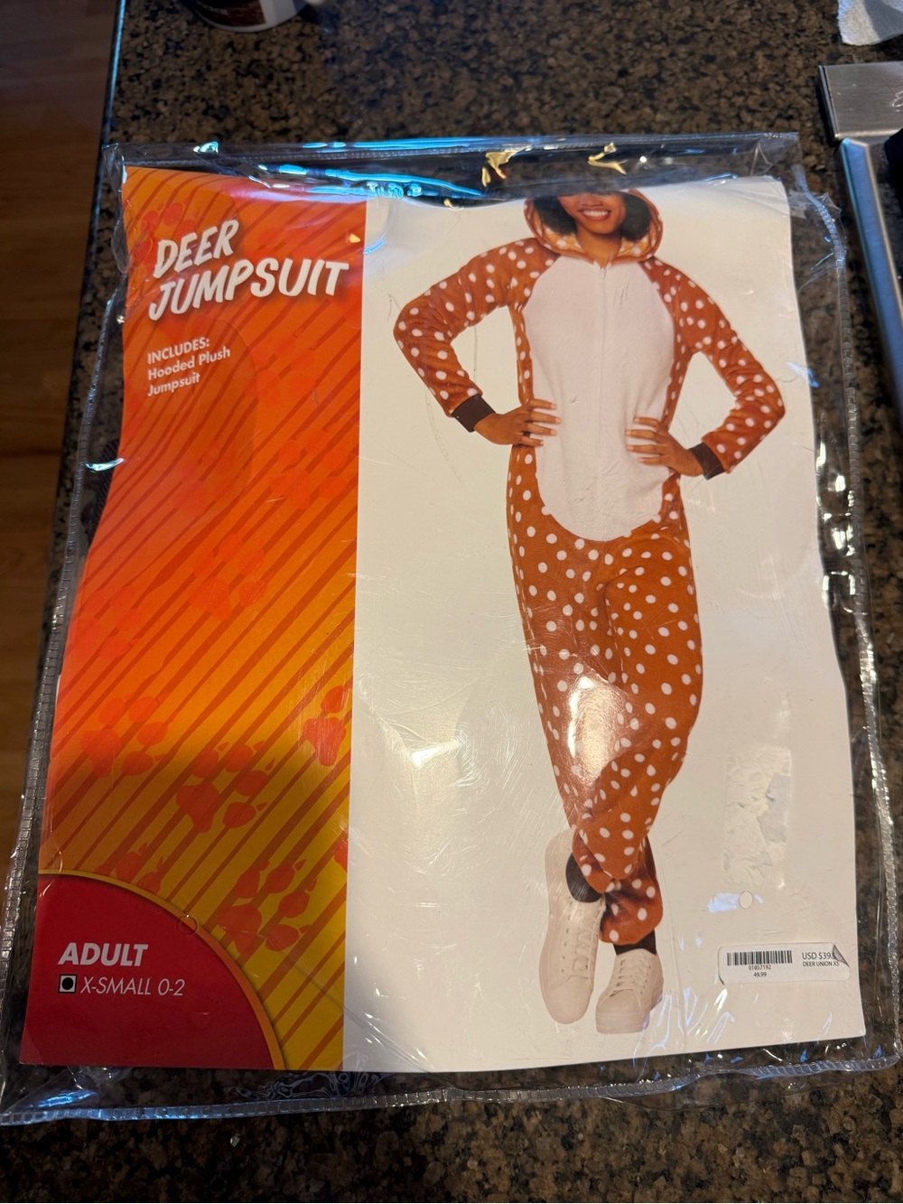 Ladies Size Extra Small (size 0-2) Deer Jumpsuit Costume